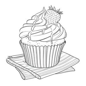 Cupcake Coloring Page Vinyl Car Decal Sticker – Waterproof & UV-Resistant 6.826666666666667"