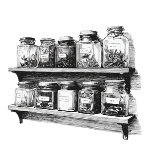 Apothecary Jars Sketch Vinyl Car Decal Sticker – Waterproof & UV-Resistant 3.4133333333333336"