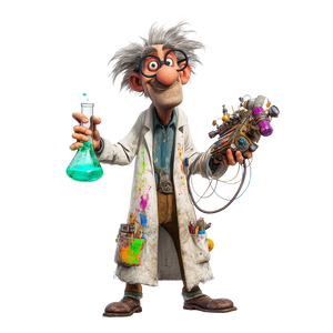 Mad Scientist Character V2 Vinyl Car Decal Sticker – Waterproof & UV-Resistant 3.4133333333333336"