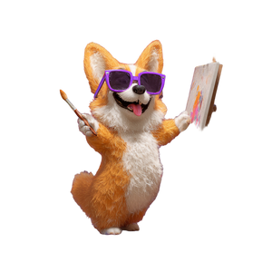Stylish Painting Corgi Vinyl Car Decal Sticker – Waterproof & UV-Resistant 3.4133333333333336"