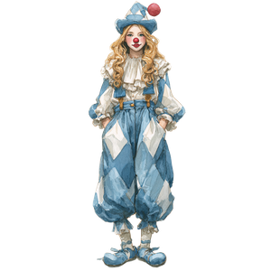 Alice Clown Portrait Vinyl Car Decal Sticker – Waterproof & UV-Resistant 3.4133333333333336"