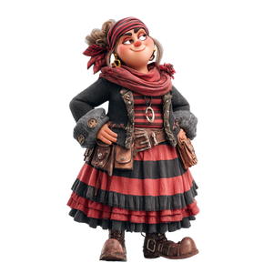 Cartoon Pirate Woman Vinyl Car Decal Sticker – Waterproof & UV-Resistant 3.4133333333333336"