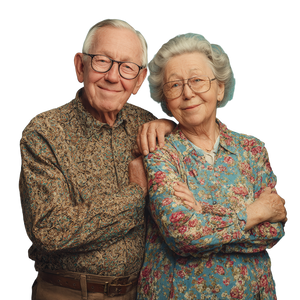 Happy Elderly Couple V14 Vinyl Car Decal Sticker – Waterproof & UV-Resistant 3.4133333333333336"