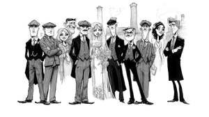 Cartoonish Wedding Gangsters Vinyl Car Decal Sticker – Waterproof & UV-Resistant 5.4