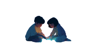 Children Sharing Slate Vinyl Car Decal Sticker – Waterproof & UV-Resistant 5.4