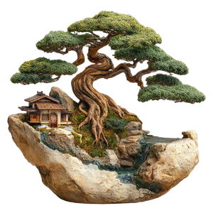 Twisted Root Bonsai Vinyl Car Decal Sticker – Waterproof & UV-Resistant 3.4133333333333336"