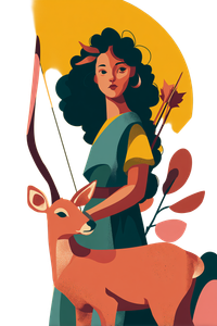 Diana With Doe Vinyl Car Decal Sticker – Waterproof & UV-Resistant 8.96"