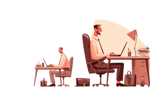 Worker Desk Comparison Vinyl Car Decal Sticker – Waterproof & UV-Resistant 2.986666666666667"