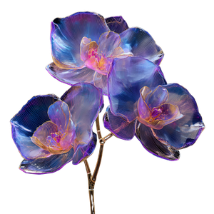 Holographic Resin Orchid Vinyl Car Decal Sticker – Waterproof & UV-Resistant 3.4133333333333336"