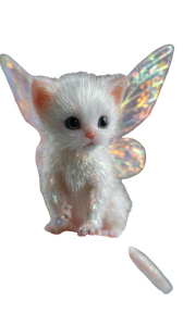 Angelic Rainbow-Winged Kitten Vinyl Car Decal Sticker – Waterproof & UV-Resistant 9.706666666666667"