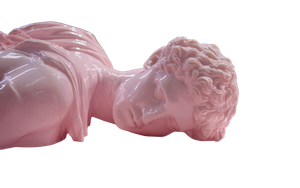 Melting Pink Statue Vinyl Car Decal Sticker – Waterproof & UV-Resistant 2.8