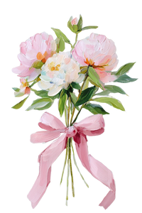 Peonies Bouquet Painting Vinyl Car Decal Sticker – Waterproof & UV-Resistant 8.96"