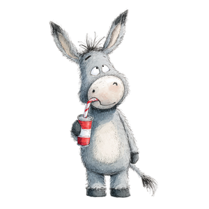 Donkey Drinking Soda Vinyl Car Decal Sticker – Waterproof & UV-Resistant 3.4133333333333336"