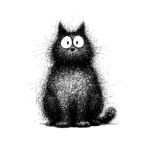 Scribbled Sitting Cat Vinyl Car Decal Sticker – Waterproof & UV-Resistant 6.826666666666667"
