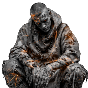Battle-Worn Human Vinyl Car Decal Sticker – Waterproof & UV-Resistant 3.4133333333333336"