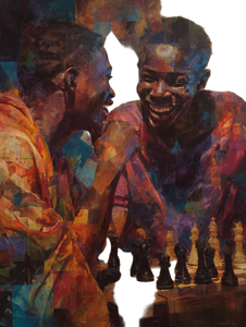 Afrofuturistic Chess Youth Vinyl Car Decal Sticker – Waterproof & UV-Resistant 8.213333333333333"