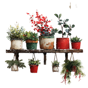 Christmas Flowerpots Display Vinyl Car Decal Sticker – Waterproof & UV-Resistant 3.4133333333333336"