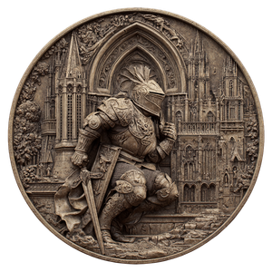 Knight Guarding Cathedral Vinyl Car Decal Sticker – Waterproof & UV-Resistant 6.826666666666667"