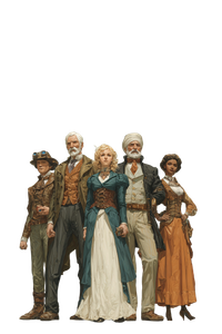 Steampunk Adventurers Group Vinyl Car Decal Sticker – Waterproof & UV-Resistant 8.96"