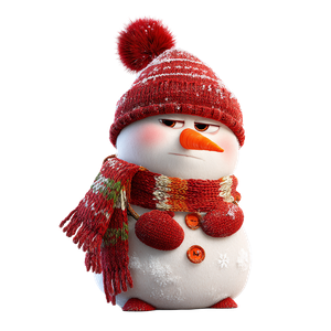 Grumpy Cartoon Snowman Vinyl Car Decal Sticker – Waterproof & UV-Resistant 6.826666666666667"