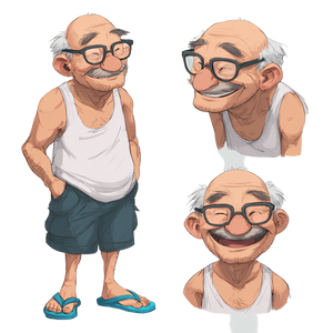 Stylized Old Man Vinyl Car Decal Sticker – Waterproof & UV-Resistant 6.826666666666667"
