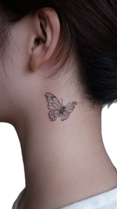 Butterfly Neck Tattoo Vinyl Car Decal Sticker – Waterproof & UV-Resistant 4.8533333333333335"