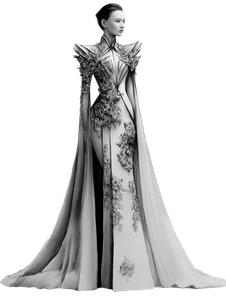 Futuristic Kimono Dress Vinyl Car Decal Sticker – Waterproof & UV-Resistant 8.213333333333333"
