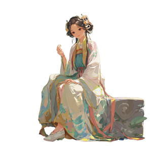 Hanfu Lady With Butterfly Vinyl Car Decal Sticker – Waterproof & UV-Resistant 3.4133333333333336"