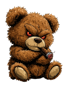Angry Teddy Bear V2 Vinyl Car Decal Sticker – Waterproof & UV-Resistant 8.213333333333333"