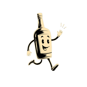 Walking Whiskey Bottle Vinyl Car Decal Sticker – Waterproof & UV-Resistant 3.4133333333333336"