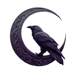 Runic Crescent Raven Vinyl Car Decal Sticker – Waterproof & UV-Resistant 3.4133333333333336"