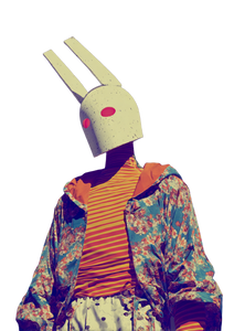 Cyber Rabbit Character Vinyl Car Decal Sticker – Waterproof & UV-Resistant 4.373333333333333"