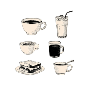Vintage Diner Items Vinyl Car Decal Sticker – Waterproof & UV-Resistant 3.4133333333333336"