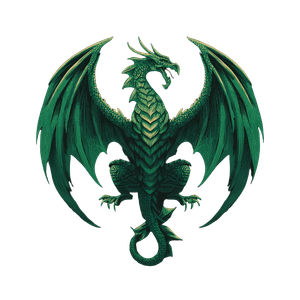 Green Medieval Dragon Vinyl Car Decal Sticker – Waterproof & UV-Resistant 6.826666666666667"