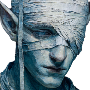 Bandaged Elven Male Vinyl Car Decal Sticker – Waterproof & UV-Resistant 3.4133333333333336"