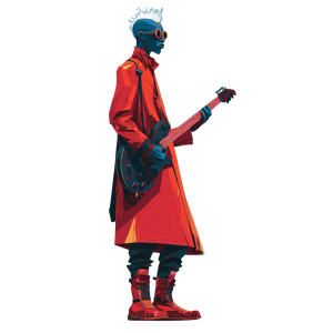 Blue Punk Musician Vinyl Car Decal Sticker – Waterproof & UV-Resistant 3.4133333333333336"
