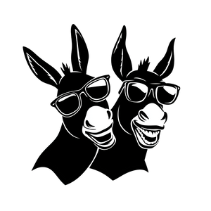 Happy Donkey Pair Vinyl Car Decal Sticker – Waterproof & UV-Resistant 6.826666666666667"