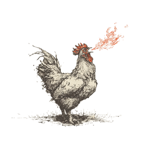 Fire-Breathing Chicken V2 Vinyl Car Decal Sticker – Waterproof & UV-Resistant 6.826666666666667"