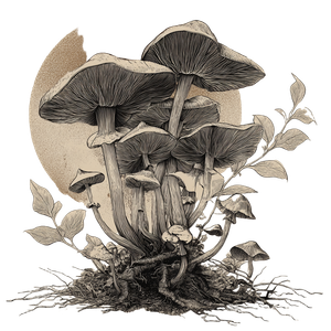 Organic Earth Mushrooms Vinyl Car Decal Sticker – Waterproof & UV-Resistant 3.4133333333333336"