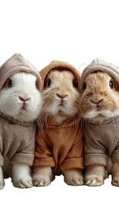 Cute Hoodie Bunnies Vinyl Car Decal Sticker – Waterproof & UV-Resistant 4.8533333333333335"