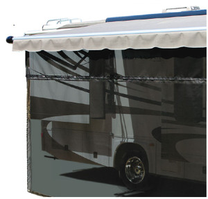 Ultimate Sun Blocker | Fits Most RV Awning Lengths | EZ ZipBlocker | Weather-Resistant Black Polyester