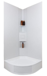 Transform Your Shower with Icon 2-Piece Neo Angle Shower Surround | White Smooth ABS Plastic | Easy Tape-On Installation Transform Your Shower with Icon 2-Piece Neo Angle Shower Surround | White Smooth ABS Plastic | Easy Tape-On Installation