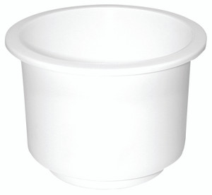 USA-Made White Cup Holder | UV-Resistant Polymer | Drainage Hose Compatible