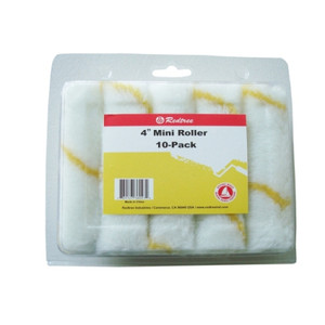 Redtree Acrylic Nap Roller Covers | 10-Pack | Smooth Surface | 4 Inch Length for Paints & Coatings