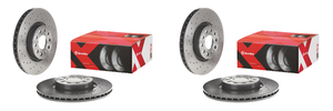 2x Brembo Xtra Vented Cross Drilled Brake Rotor | High Carbon Cast Iron, 312mm Diameter, Performance Enhanced Design