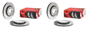 2x Brembo Xtra Vented Cross Drilled Brake Rotor | High Carbon Cast Iron | Sports Look | UV Paint | ECE-R90 Certified | Improved Heat Dissipation