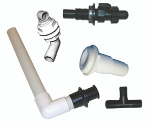 T-H Marine Livewell Plumbing Kit | For Livewell Tanks | 90 Degree Drain Tube & Aerator Head | 1-1/8 Inch Fitting