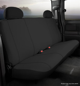 Best-in-Class Black Polyester Seat Cover for Full Bench with 3 Adjustable Headrests | Water-Resistant & UV Protection | Easy Install & Fits Most Trucks, SUVs