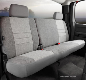 Fia Tweed Gray Seat Cover | OE 60/40 Split Bench with Adjustable Headrests | Padded Back Supports for All-Day Comfort