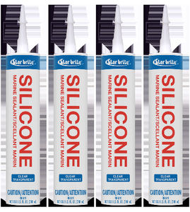 4x Superior Sealant for Marine Applications | Clear Silicone | Bonds to Various Surfaces